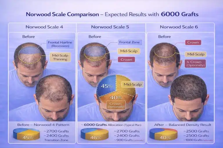 6000-Grafts-Enough-For-Norwood-Scale-768X512 6000 Grafts Hair Transplant Turkey – Cost – Before And After Hair Restoration Excellence You Can Trust