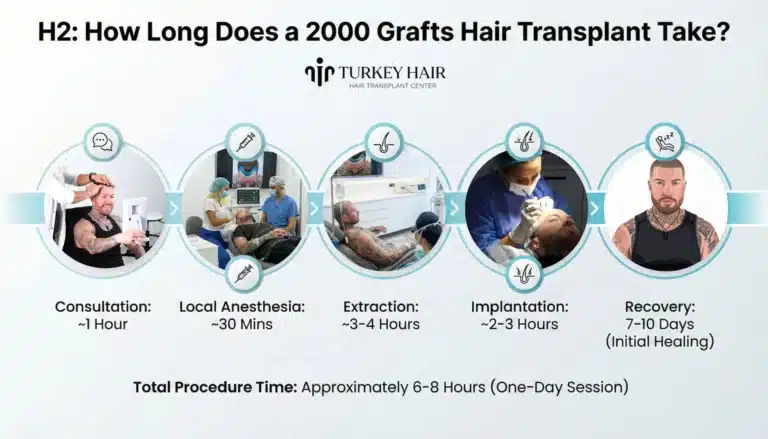 How-Long-Does-A-2000-Graft-Hair-Transplant-Take-768X439 2000 Grafts Hair Transplant In Turkey – Cost &Amp; Before After Hair Restoration Excellence You Can Trust