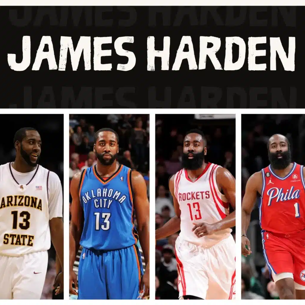 James Harden Before And After Photos Showing Changes In Hairline And Overall Hair Density.