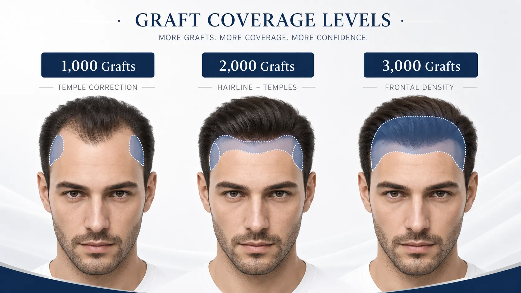 1,000 / 2,000 / 3,000 Grafts Coverage 
