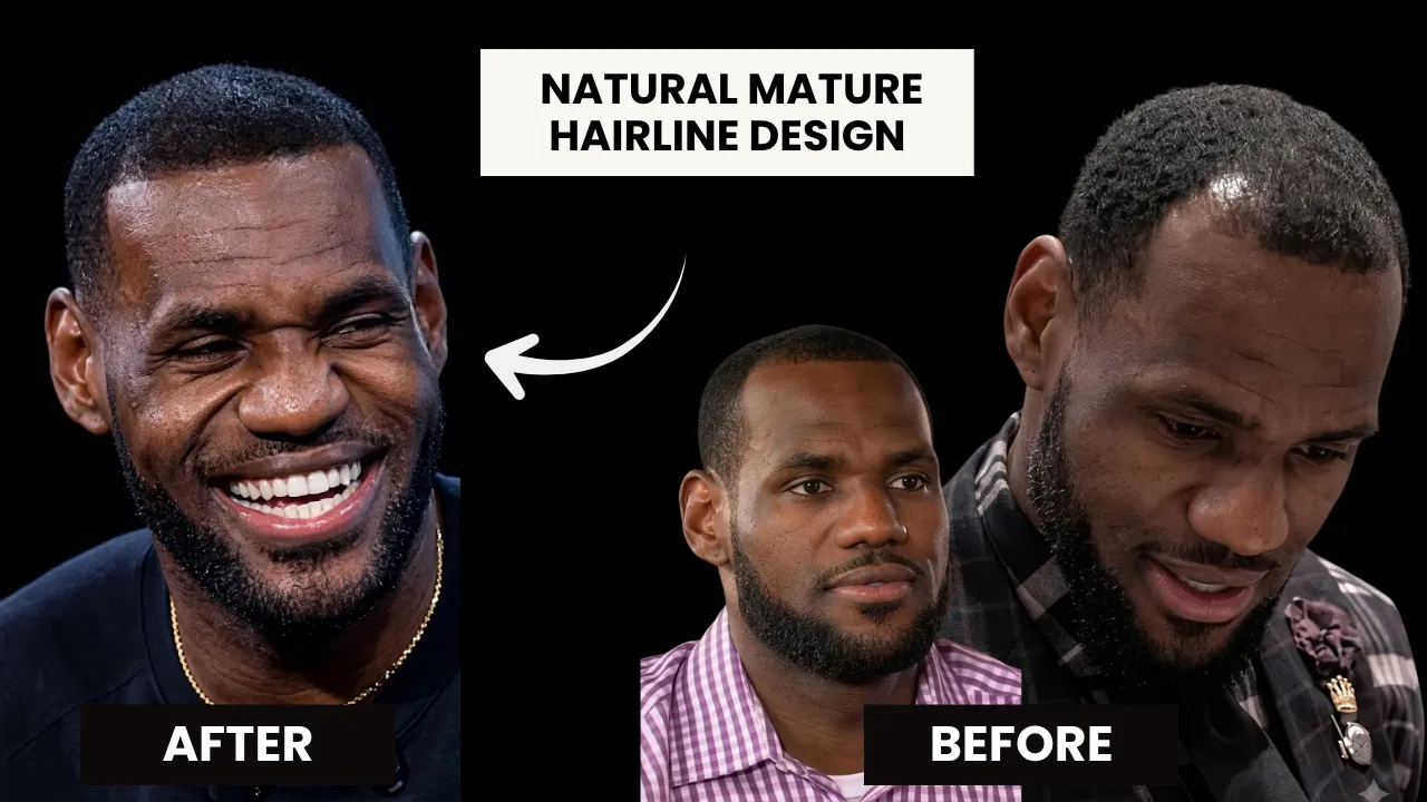 Lebron James Hair Transplant: Hairline Analysis 5 Lebron James Natural Mature Hairline Design Before And After Comparison